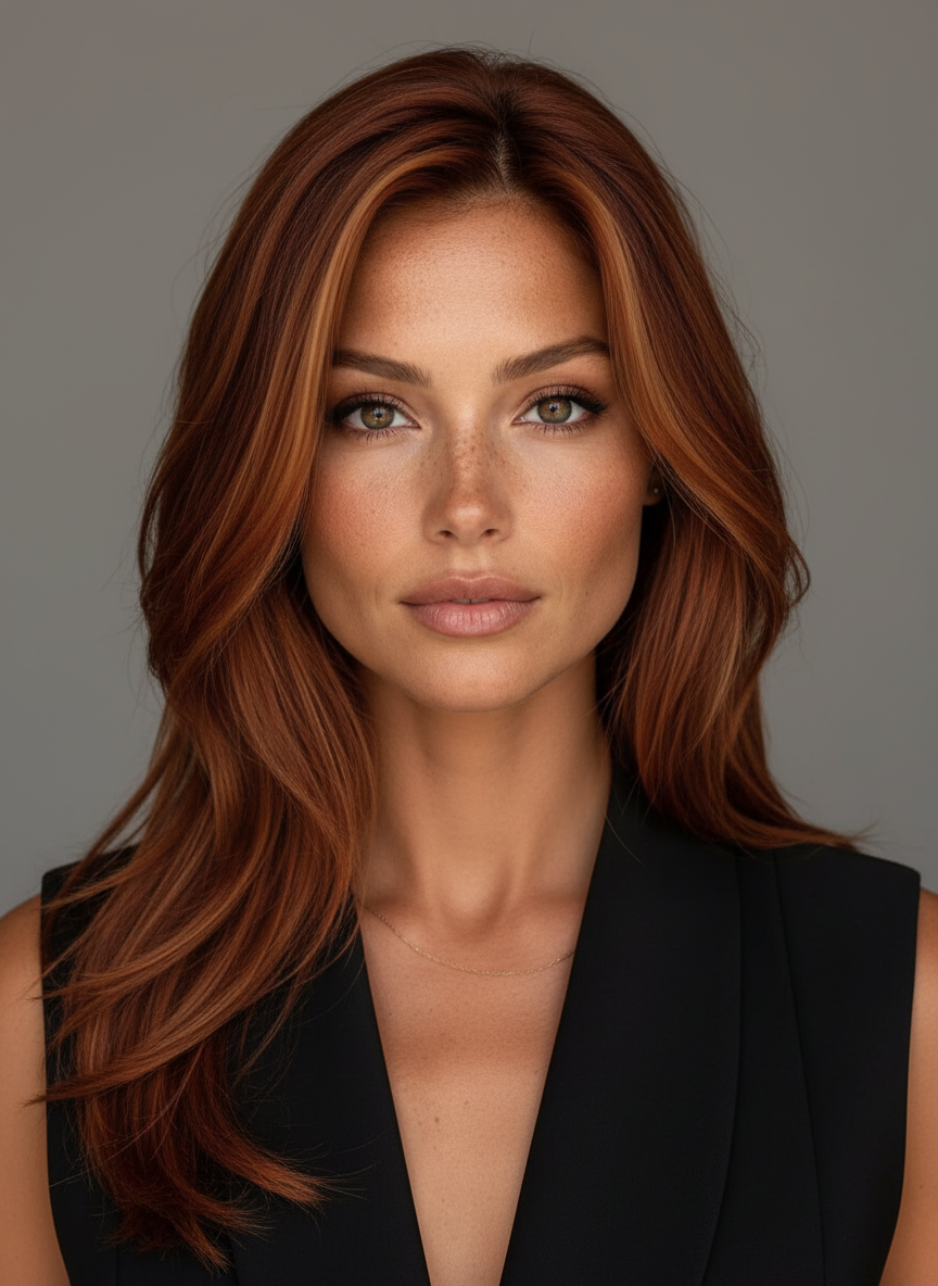 A candid photorealistic head-and-shoulders portrait photograph of a woman with